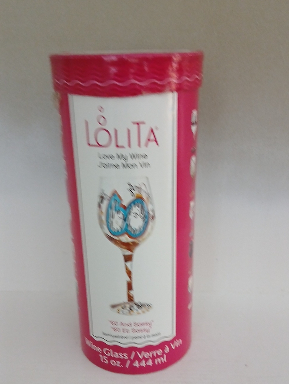 Lolita Pink Wine Glass - 60 And Sassy - Picture 1 of 4